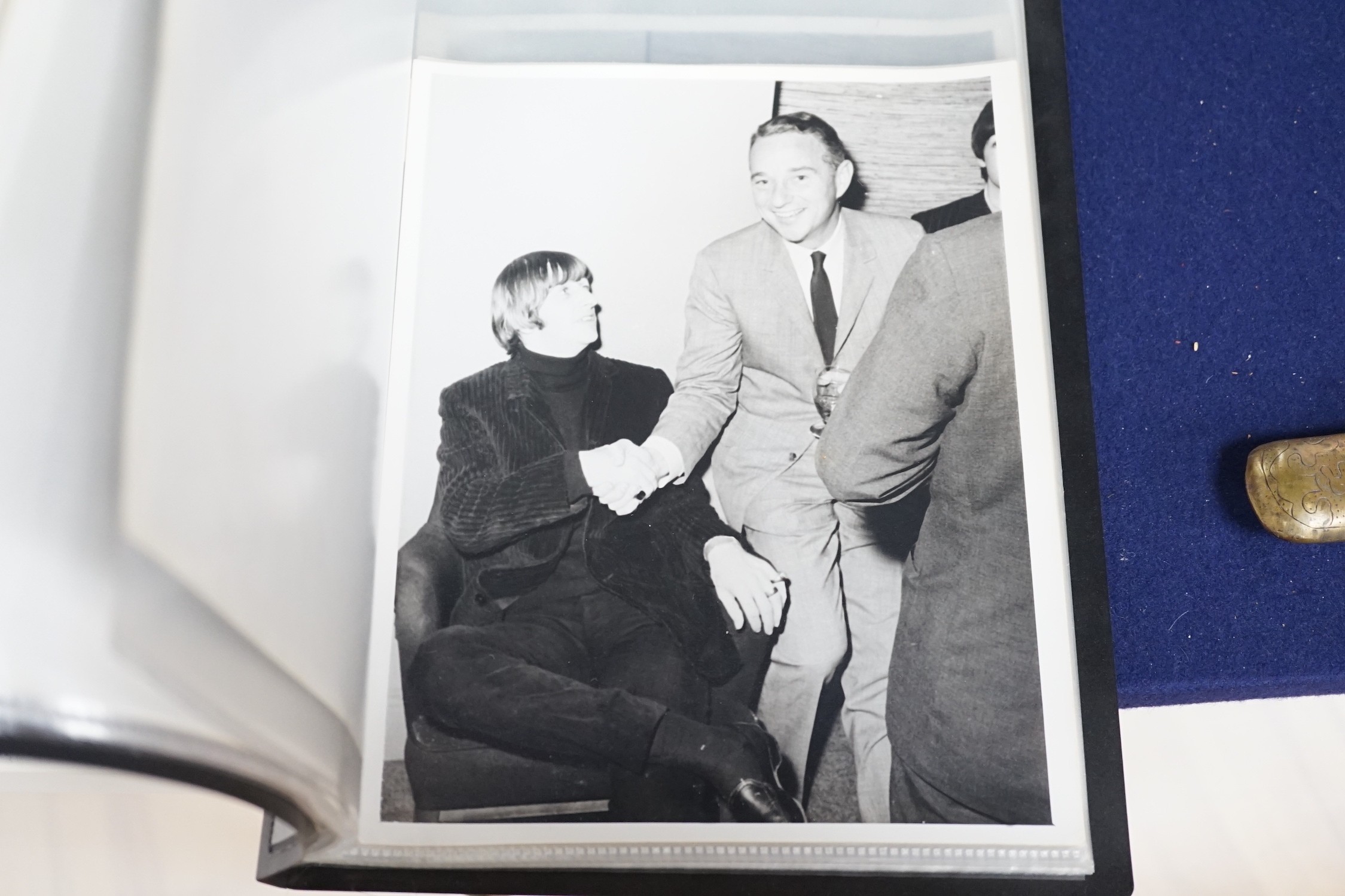 A large collection of black and white photographs relating to The Beatles, approx 45 photographs total